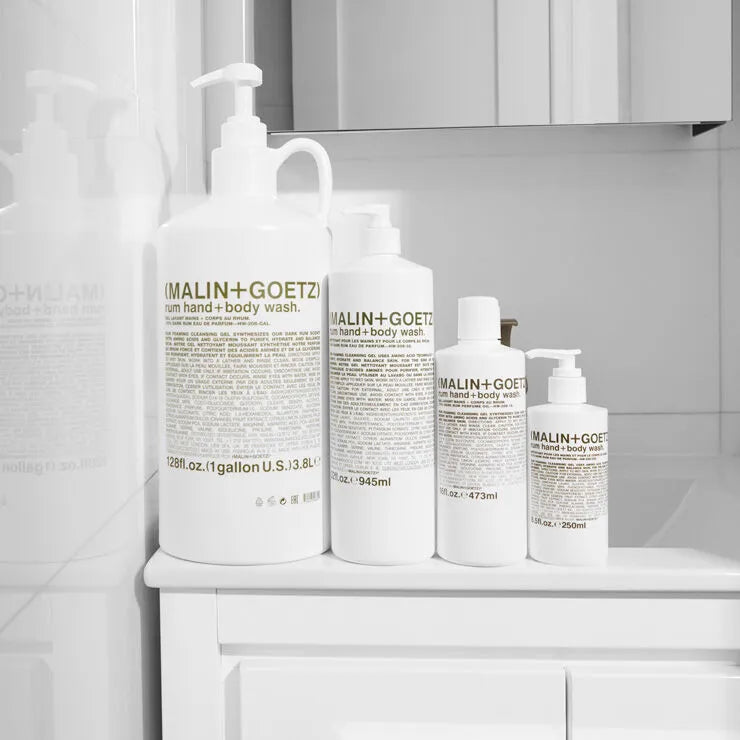 rum hand+body wash.