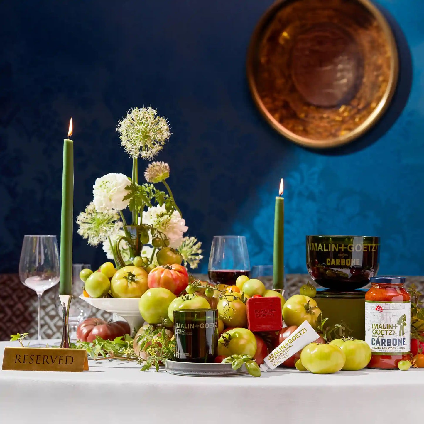 MALIN+GOETZ x Carbone Fine Food tomato supercandle.
