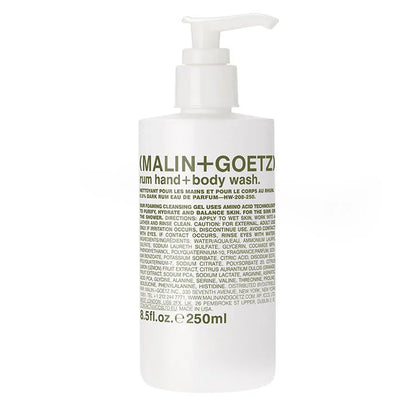 rum hand+body wash.